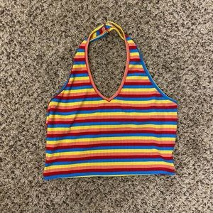 shein rainbow halter top